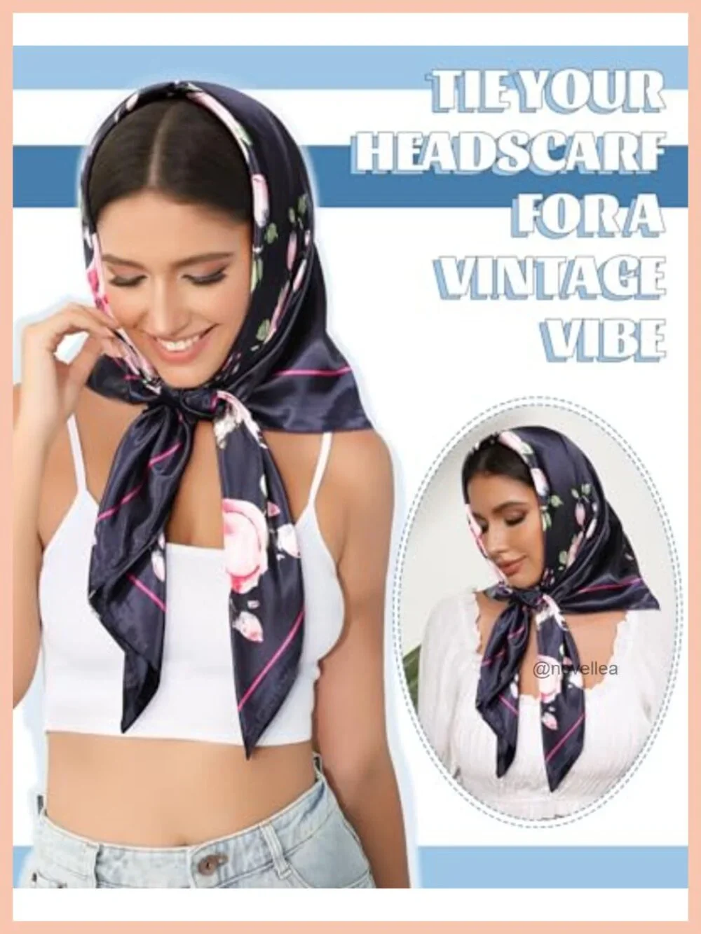 3 Pack Large Square Satin Head Scarves - 35 Inch Silk Feeling Bandana for Women